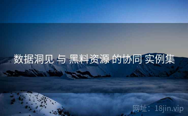 数据洞见 与 黑料资源 的协同 实例集  第1张