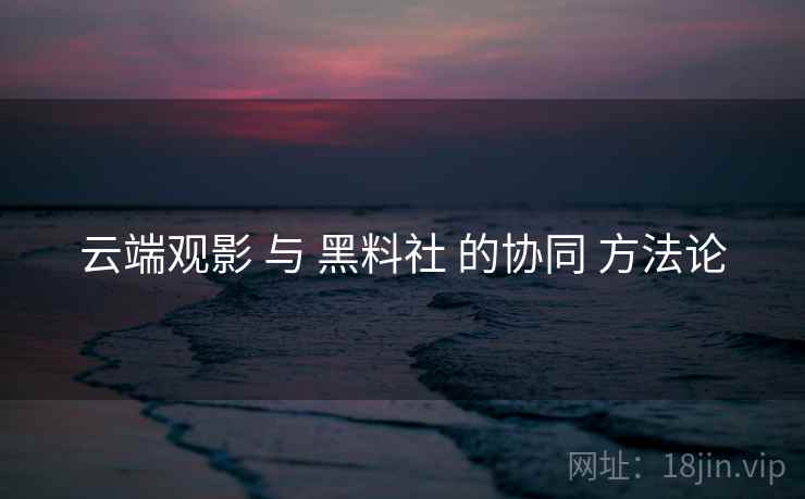 云端观影 与 黑料社 的协同 方法论  第2张