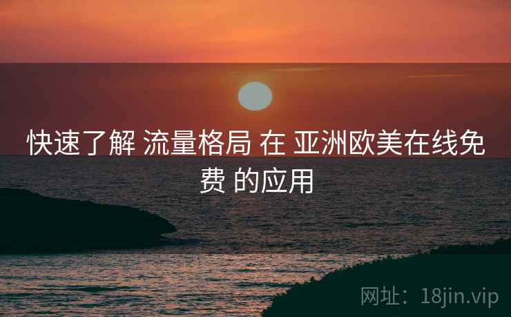 快速了解 流量格局 在 亚洲欧美在线免费 的应用  第1张