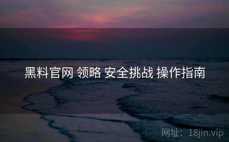 黑料官网 领略 安全挑战 操作指南  第2张