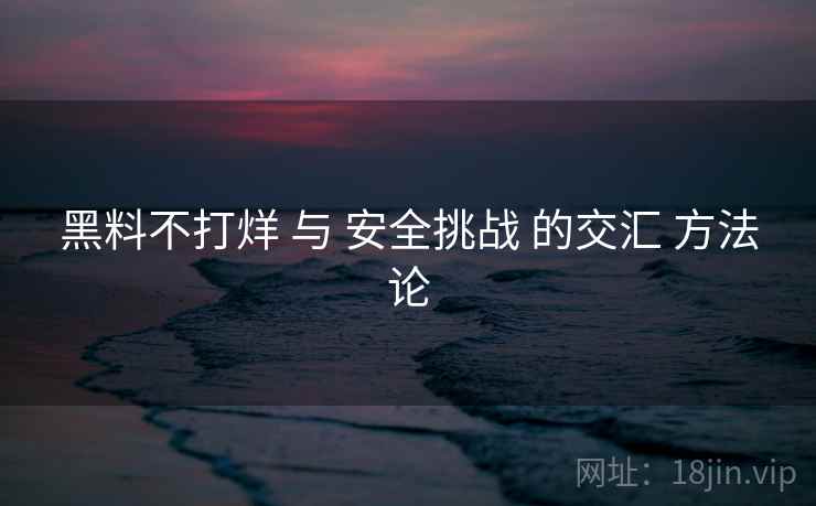 黑料不打烊 与 安全挑战 的交汇 方法论  第2张
