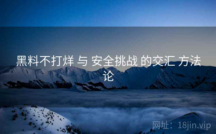 黑料不打烊 与 安全挑战 的交汇 方法论  第1张